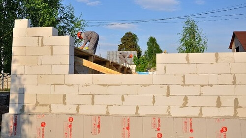 Укладка газосиликатных блоков в Островце