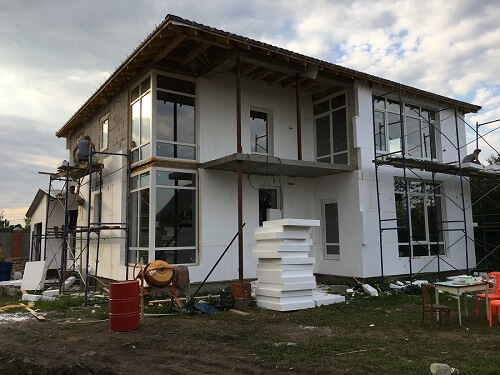 Утепление пенопластом наружных стен в Островце